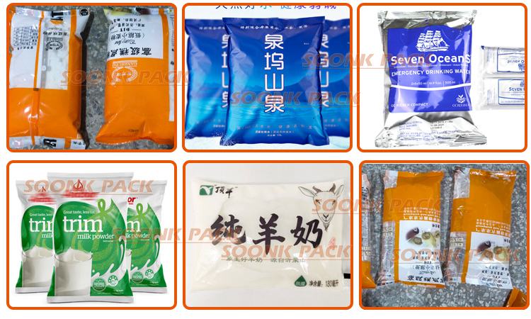 立式液體醬料灌裝機(jī) 全自動液體棕油肥料灌裝機(jī)袋型展示